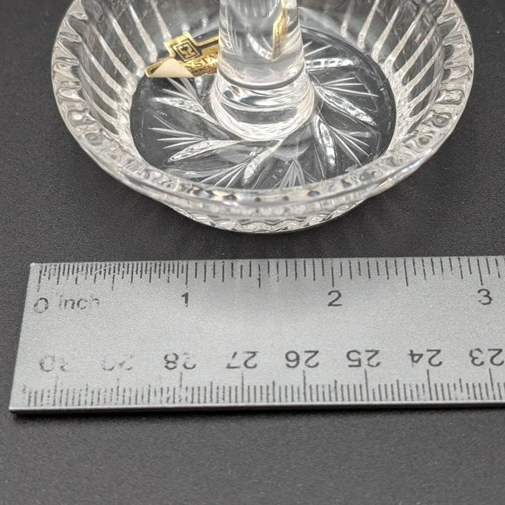 Vtg Forever Crystal Ring Holder Clear Zajecar Glass Original Box Vanity Dresser